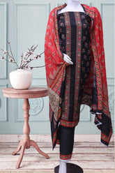 Royal Fashion Digital Printed Lawn Unstitched 3 Piece Suit - MF05